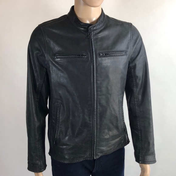 VTG Levi’s Genuine Black Leather Jacket Small - Picture 2 of 8